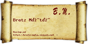 Bretz Máté névjegykártya