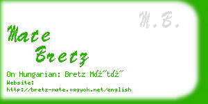 mate bretz business card
